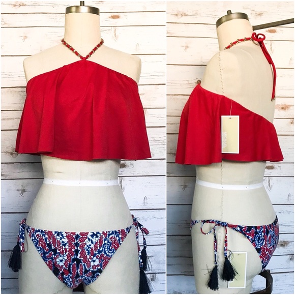 Michael Kors Other - MICHAEL KORS Red Blaze Halter Top & Bikini Bottoms